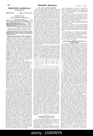 SCIENTIFIC AMERICAN ESTABLISHED 1845 Published Weekly at No. 361 Broadway New York icientltic American Supplement (Established 1876)  The combined subscription rates and rates to foreign countries will  NEW YORK SATURDAY OCTOBER 15 1904. ELEVATOR FATALITIES AND THEIR PREVENTION. BIG GUNS FOR FUTURE WARSHIPS. EXPERIMENTS ON THE MOSQUITO. BY T. H EVANS M.D. ARSENIC NEEDED FOR THE BODY AND FOUND IN DIFFERENT FOODS., 1904-10-15 Stock Photo