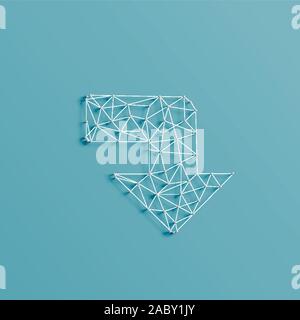 An arrow made by lines and pins, 3D realistic, vector illustration Stock Vector