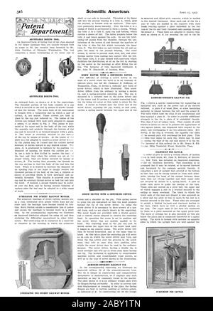ADJUSTABLE BORING TOOL. ADJUSTABLE BORING TOOL. LUBRICATOR FOR STREET RAILWAY MOTORS. Scientific American SCREW DRIVER WITH A CENTERING DEVICE. SCREW DRIVER WITH A CENTERING DEVICE. ARMORED-CONCRETE RAILWAY TIE. Patent Departinen, 1907-04-11