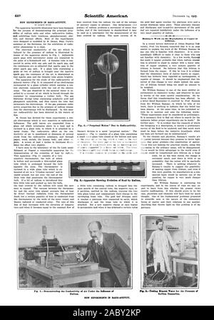 Ramsay's Work on the Degradation of Copper t Lithium. Fig. 8Apparatus Showing Evolution of Heat by Radium Radium. Radium Emanation. NEW EXPEEIKENTS IN BADIO-LOTIVITY., scientific american, 1907-12-14 Stock Photo