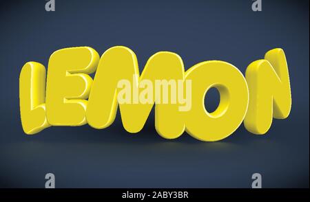 3D typography - lemon, vector Stock Vector
