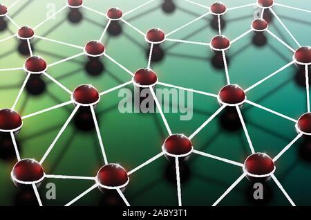 Abstract polygonal colorful background with connected spheres and lines, connection structure, futuristic hud background, vector illustration Stock Vector