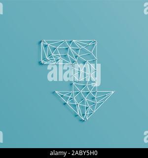An arrow made by lines and pins, 3D realistic, vector illustration Stock Vector