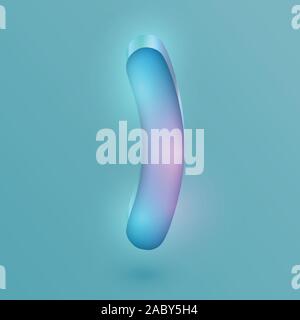 3D realistic neon character, vector Stock Vector