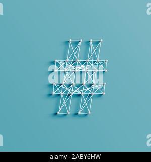 A character made by pins and lines, 3D and realistic, vector Stock Vector