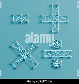 A character made by pins and lines, 3D and realistic, vector Stock Vector