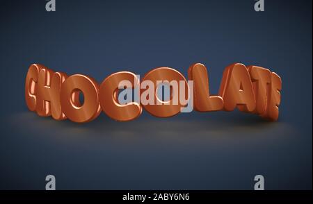 3D typography - chocolate, vector Stock Vector