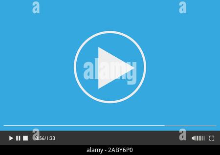 Modern video player design template for web and mobile apps flat style. Stock Vector