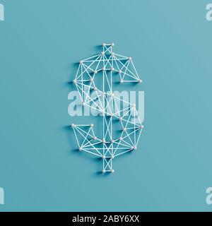 A character made by pins and lines, 3D and realistic, vector Stock Vector