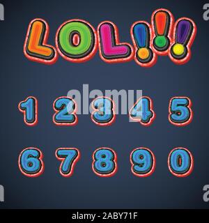 Comic font set, vector Stock Vector