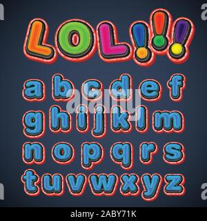 Comic font set, vector Stock Vector