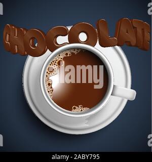 A cup of realistic hot chocolate, vector Stock Vector