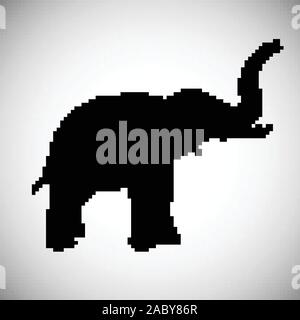 Colorful elephant made by lines, vector illustration Stock Vector