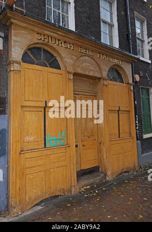 Outside/external Whitechapel Bell Foundry, 32 Whitechapel Rd, Shadwell, London E1 1EW - now sold to Raycliffe, possible museum trust Stock Photo