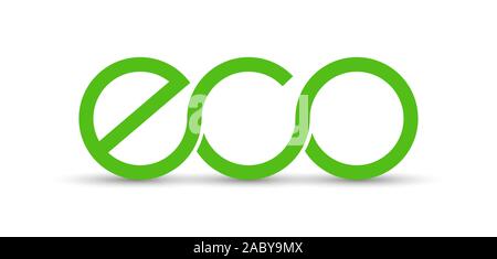 word ECO. Stylistic design. Isolated on white background. Flat design Stock Vector