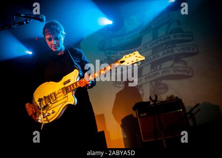 Singer and songwriter, Louisa Roachis of She Drew The Gun Band performs live on stage at the Hard Club in Porto. Stock Photo