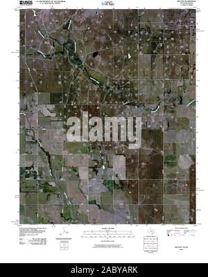 USGS TOPO Map Oklahoma TX Kelton 20100413 TM Restoration Stock Photo