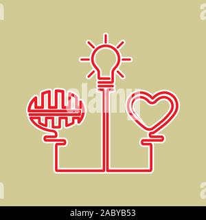 Concept of idea birth, problem solving, realization of plans and dreams, flat design Stock Vector
