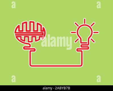 Conceptual brainstorming idea, the idea of development, innovation and creative ideas, flat design Stock Vector