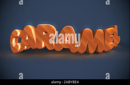 3D typography - caramel, vector Stock Vector