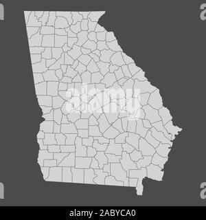Georgia counties map Stock Vector