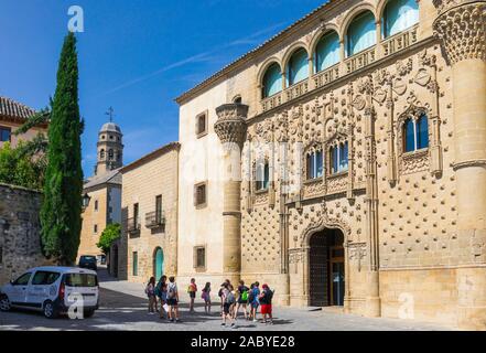 Jabalquinto Palace, Baeza, Jaen Province, Andalusia, Spain.  The palace houses the Antonio Machado campus of the International University of Andalusia Stock Photo