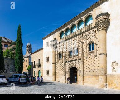 Jabalquinto Palace, Baeza, Jaen Province, Andalusia, Spain.  The palace houses the Antonio Machado campus of the International University of Andalusia Stock Photo