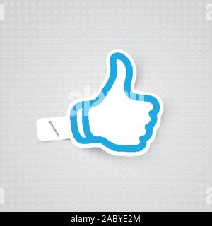 Realistic paper-made thumbs up, vector illustration Stock Vector