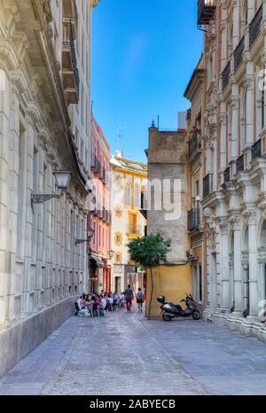 Santa Cruz, the old Jewish Quarter in Seville Andalusia Spain Stock Photo