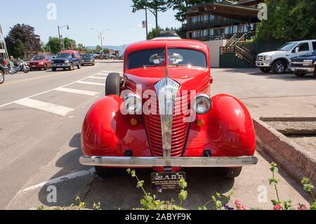 Red 1938 Hudson Terraplane manufactured in Detroit, Michigan. Stock Photo