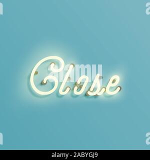 Neon sign from a typeface, vector Stock Vector