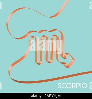 Colorful ribbon shapes a zodiac sign, vector Stock Vector