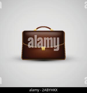 Realistic suitcase icon, vector Stock Vector