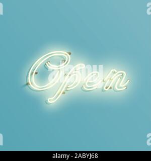 Neon sign from a typeface, vector Stock Vector
