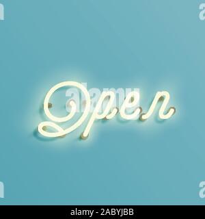 Neon sign from a typeface, vector Stock Vector