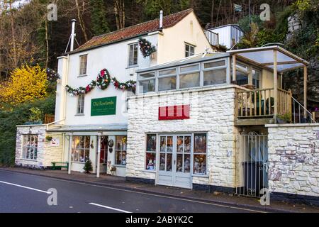 Old Rowlands Gift and Christmas Shop, The Cliffs, Cheddar, Somerset, England Stock Photo