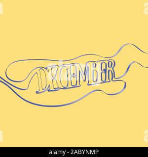 Ribbon font forms 'December', vector illustration Stock Vector