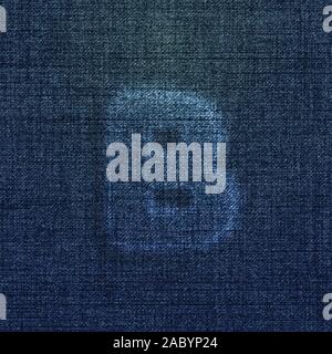 Character made by denim, from a typeface, vector Stock Vector