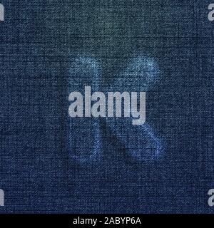 Character made by denim, from a typeface, vector Stock Vector