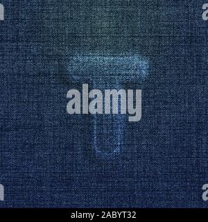 Character made by denim, from a typeface, vector Stock Vector
