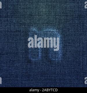 Character made by denim, from a typeface, vector Stock Vector