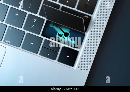 Computer security risk concept. Internet virus. Antivirus. Internet. Internet threats. Hacker attack. Trojan. Stock Photo