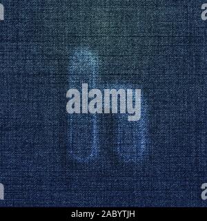 Character made by denim, from a typeface, vector Stock Vector