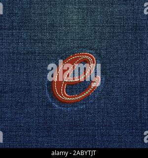 Character made by denim, from a typeface, vector Stock Vector