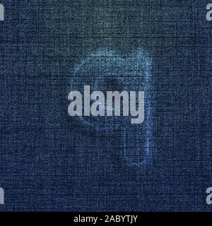 Character made by denim, from a typeface, vector Stock Vector