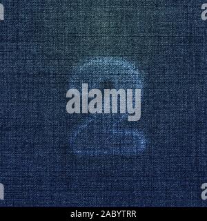 Character made by denim, from a typeface, vector Stock Vector