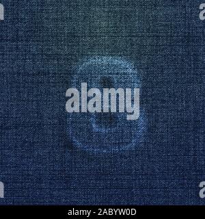 Character made by denim, from a typeface, vector Stock Vector