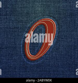 Character made by denim, from a typeface, vector Stock Vector