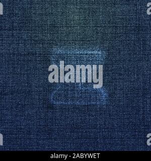 Character made by denim, from a typeface, vector Stock Vector