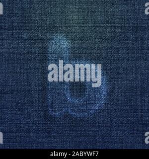 Character made by denim, from a typeface, vector Stock Vector